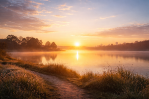 Happy New Year 2026: Embracing Fresh Starts Across Every Corner of Your Life 4 Happy New Year 2026 sunrise over a peaceful lake, symbolizing a calm and hopeful beginning to the new year